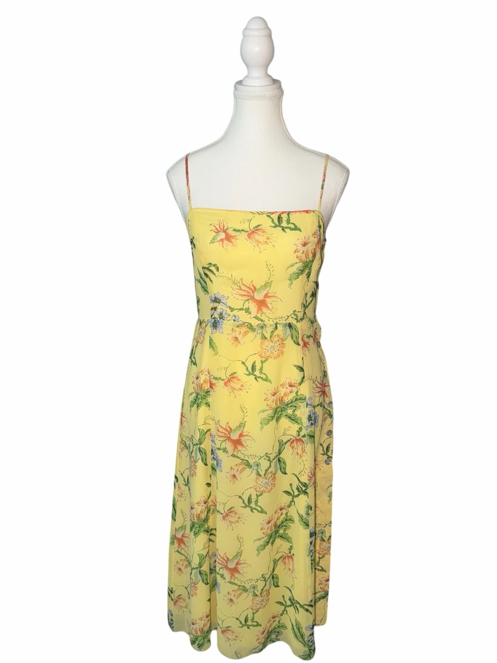 Aritiza Wilfred - Floral Destination Slip Square Neck Spaghetti Strap Midi Dress - Picture 2 of 9